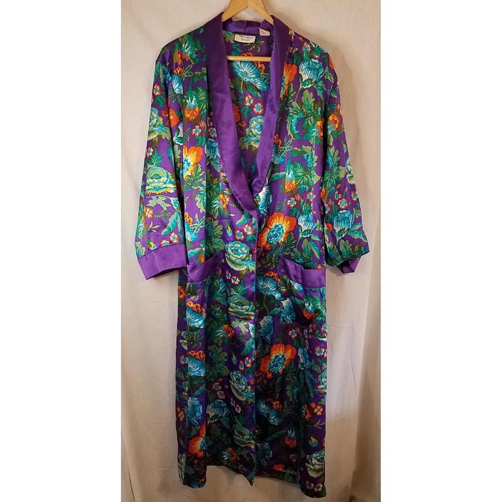 Vtg Victoria's Secret Gold Label Floral Kimono Robe Multicolor Women Sm NO BELT